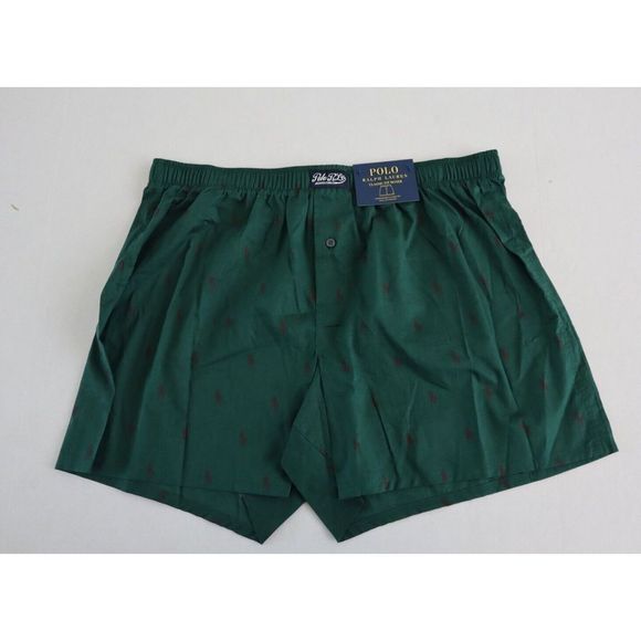 Polo Ralph Lauren R382RL Men's Sz XL Green Allover Pony Print Classic Fit Boxers - Picture 1 of 5